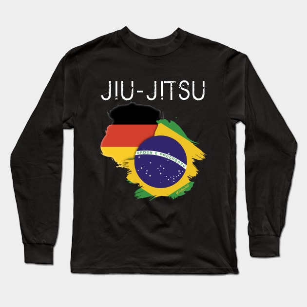 Jiu-jitsu: Germany-Brazil Long Sleeve T-Shirt by albertobravoart